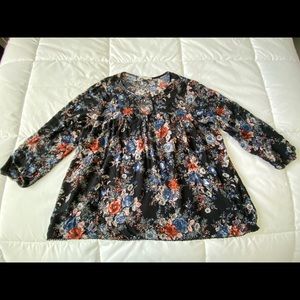 American Eagle Outfitters peplum floral blouse